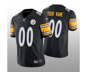 Men's Pittsburgh Steelers Custom Black Vapor Limited 100th Season Jersey