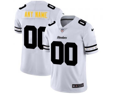 Men's Pittsburgh Steelers Custom Nike White Team Logo Vapor Limited NFL Jersey