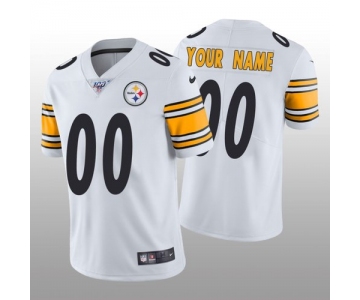 Men's Pittsburgh Steelers Custom White Vapor Limited 100th Season Jersey