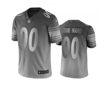 Pittsburgh Steelers Custom Silver Gray Vapor Limited City Edition NFL Jersey