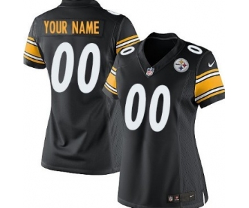 Women's Nike Pittsburgh Steelers Customized Black Limited Jersey