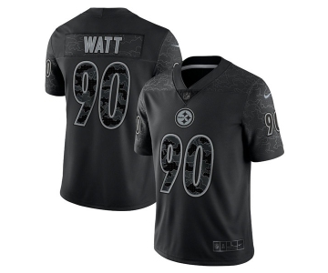 Men's Pittsburgh Steelers #90 T.J. Watt Reflective Limited Stitched Jersey