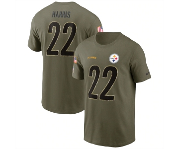 Men's Pittsburgh Steelers #22 Najee Harris 2022 Olive Salute to Service T-Shirt