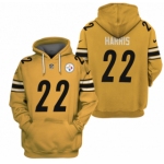 Men's Yellow Pittsburgh Steelers #22 Najee Harris 2021 Pullover Hoodie
