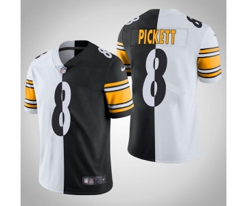 Men's Pittsburgh Steelers #8 Kenny Pickett White Black Split Limited Stitched Jersey