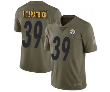 Steelers #39 Minkah Fitzpatrick Olive Men's Stitched Football Limited 2017 Salute To Service Jersey