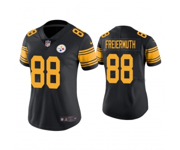 Women's Pittsburgh Steelers #88 Pat Freiermuth Rush Limited Black Jersey