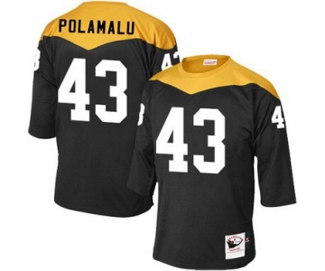 Men's Pittsburgh Steelers #43 Troy Polamalu Black Retired Player 1967 Home Throwback NFL Jersey