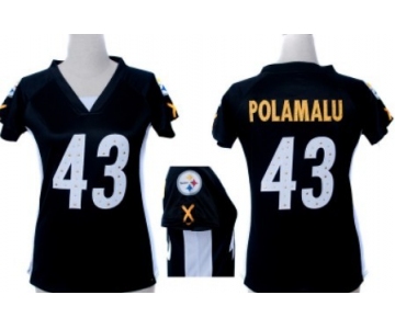 Nike Pittsburgh Steelers #43 Troy Polamalu 2012 Black Womens Draft Him II Top Jersey