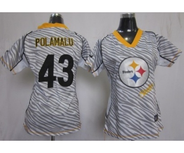 Nike Pittsburgh Steelers #43 Troy Polamalu 2012 Womens Zebra Fashion Jersey