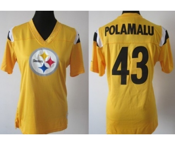 Nike Pittsburgh Steelers #43 Troy Polamalu 2012 Yellow Womens Field Flirt Fashion Jersey