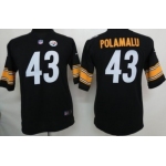 Nike Pittsburgh Steelers #43 Troy Polamalu Black Game Kids Jersey