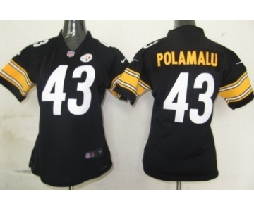 Nike Pittsburgh Steelers #43 Troy Polamalu Black Game Womens Jersey