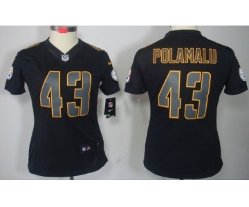 Nike Pittsburgh Steelers #43 Troy Polamalu Black Impact Limited Womens Jersey