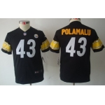 Nike Pittsburgh Steelers #43 Troy Polamalu Black Limited Kids Jersey