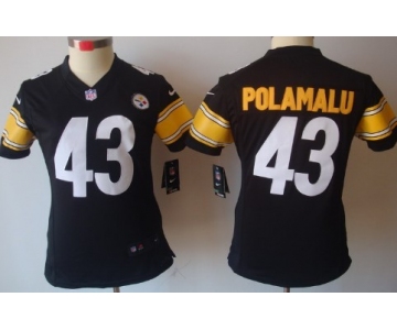 Nike Pittsburgh Steelers #43 Troy Polamalu Black Limited Womens Jersey