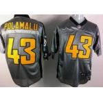 Nike Pittsburgh Steelers #43 Troy Polamalu Gray Shadow Elite Jersey