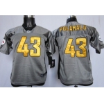 Nike Pittsburgh Steelers #43 Troy Polamalu Gray Shadow Kids Jersey