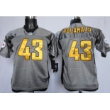 Nike Pittsburgh Steelers #43 Troy Polamalu Gray Shadow Kids Jersey