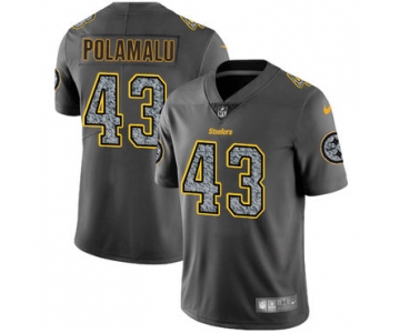 Nike Pittsburgh Steelers #43 Troy Polamalu Gray Static Men's NFL Vapor Untouchable Game Jersey