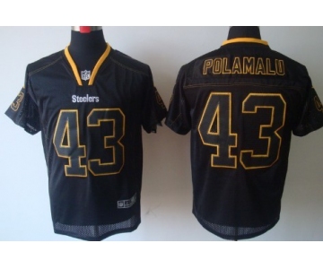 Nike Pittsburgh Steelers #43 Troy Polamalu Lights Out Black Elite Jersey