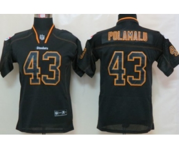Nike Pittsburgh Steelers #43 Troy Polamalu Lights Out Black Kids Jersey