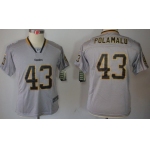 Nike Pittsburgh Steelers #43 Troy Polamalu Lights Out Gray Kids Jersey