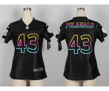 Nike Pittsburgh Steelers #43 Troy Polamalu Pro Line Black Fashion Womens Jersey