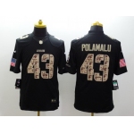 Nike Pittsburgh Steelers #43 Troy Polamalu Salute to Service Black Limited Jersey