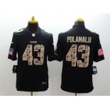 Nike Pittsburgh Steelers #43 Troy Polamalu Salute to Service Black Limited Jersey