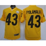 Nike Pittsburgh Steelers #43 Troy Polamalu Yellow Game Jersey