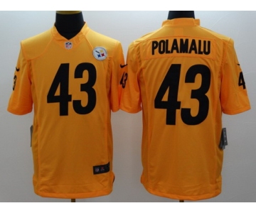 Nike Pittsburgh Steelers #43 Troy Polamalu Yellow Limited Jersey