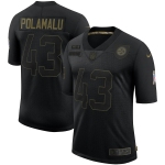 Nike Steelers 43 Troy Polamalu Black 2020 Salute To Service Limited Jersey