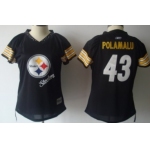 Pittsburgh Steelers #43 Troy Polamalu 2011 Black Womens Field Flirt Fashion Jersey