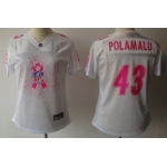 Pittsburgh Steelers #43 Troy Polamalu 2011 Breast Cancer Awareness White Womens Fashion Jersey