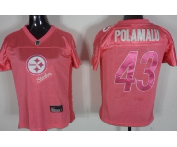 Pittsburgh Steelers #43 Troy Polamalu 2011 Pink Stitched Womens Jersey