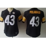 Pittsburgh Steelers #43 Troy Polamalu Black Womens Jersey