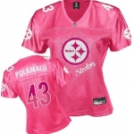 Pittsburgh Steelers #43 Troy Polamalu Pink Fem Fan Womens Jersey