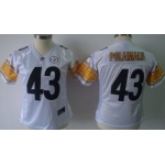 Pittsburgh Steelers #43 Troy Polamalu White Womens Team Jersey