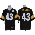 Size 60 4XL-Troy Polamalu Pittsburgh Steelers #43 Black Stitched Nike Elite NFL Jerseys