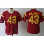 USC Trojans #43 Troy Polamalu Red Kids Jersey