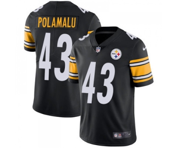 Youth Nike Steelers #43 Troy Polamalu Black Team Color Stitched NFL Vapor Untouchable Limited Jersey