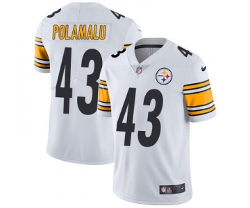Youth Nike Steelers #43 Troy Polamalu White Stitched NFL Vapor Untouchable Limited Jersey