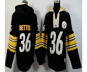 Men's Pittsburgh Steelers #36 Jerome Bettis Black Team Color 2015 NFL Hoody