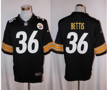 Men's Pittsburgh Steelers #36 Jerome Bettis Retired Black Stitched NFL Nike Game Jersey