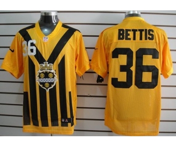 Nike Pittsburgh Steelers #36 Jerome Bettis 1933 Yellow Throwback Jersey