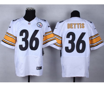 Nike Pittsburgh Steelers #36 Jerome Bettis White Elite Jersey