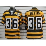 Nike Pittsburgh Steelers #36 Jerome Bettis Yellow With Black Throwback 80TH Jersey