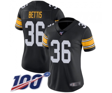 Nike Steelers #36 Jerome Bettis Black Alternate Women's Stitched NFL 100th Season Vapor Limited Jersey