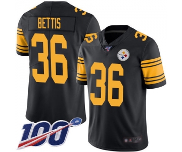 Nike Steelers #36 Jerome Bettis Black Men's Stitched NFL Limited Rush 100th Season Jersey